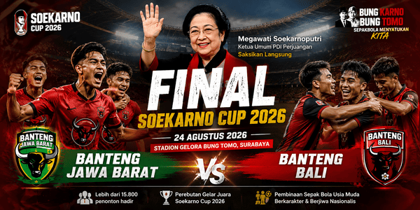 Final Soekarno Cup 2026, Megawati Saksikan Langsung Duel Banteng Jabar vs Bali di GBT