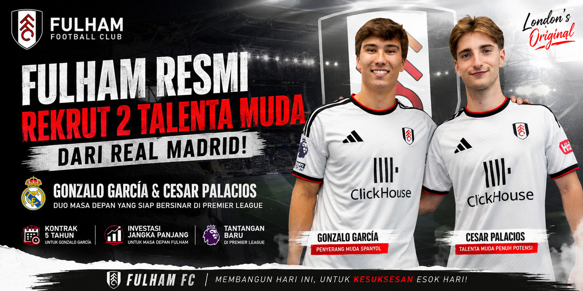 Fulham Resmi Rekrut Gonzalo García dan Cesar Palacios dari Real Madrid
