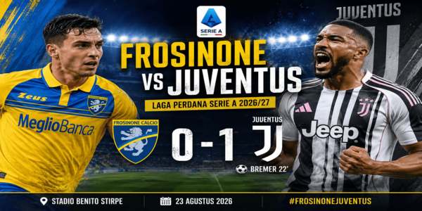 Frosinone 0-1 Juventus: Gol Bremer Bawa Bianconeri Menang di Laga Perdana Serie A