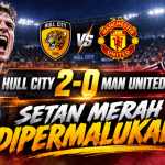 hull vs man united 2 0 setan merah dipermalukan