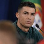 Cristiano Ronaldo menghadiri konferensi pers bersama tim nasional Portugal menjelang pertandingan Nations League