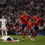 Inggris vs Spanyol Berakhir 2-3 di Wembley Pemain Spanyol merayakan kemenangan 3-2 atas Inggris dalam pertandingan Nations League di Wembley