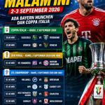 Jadwal Bola Malam Ini 2-3 September 2026: Ada Bayern Munchen dan Coppa Italia jadwal-bola-malam-ini-2-3-september-2026