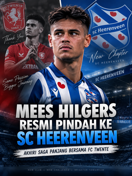 Mees Hilgers Resmi Pindah ke SC Heerenveen, Akhiri Saga Panjang Bersama FC Twente